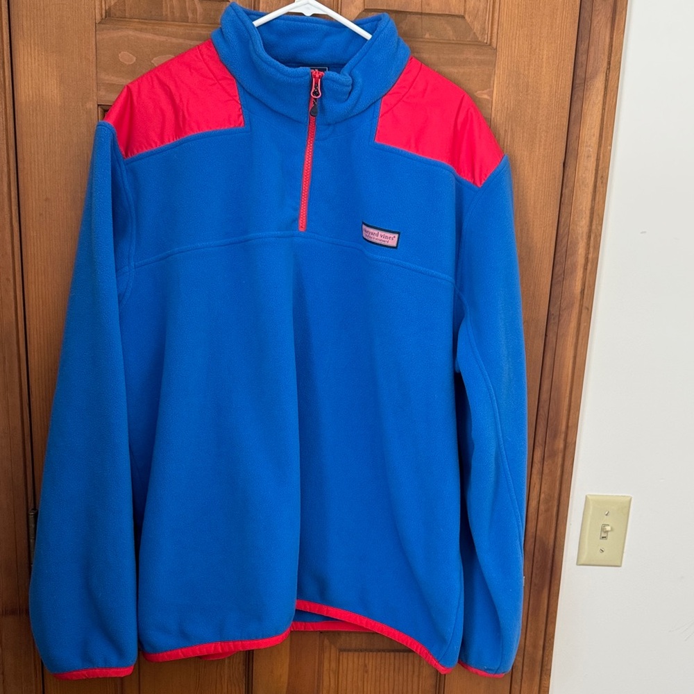 Vineyard Vines Blue Fleece with Red Trim